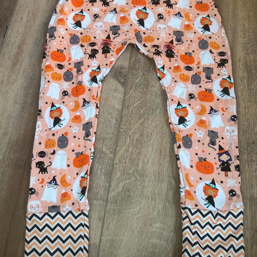 Kids handmade orange halloween leggings 4/5